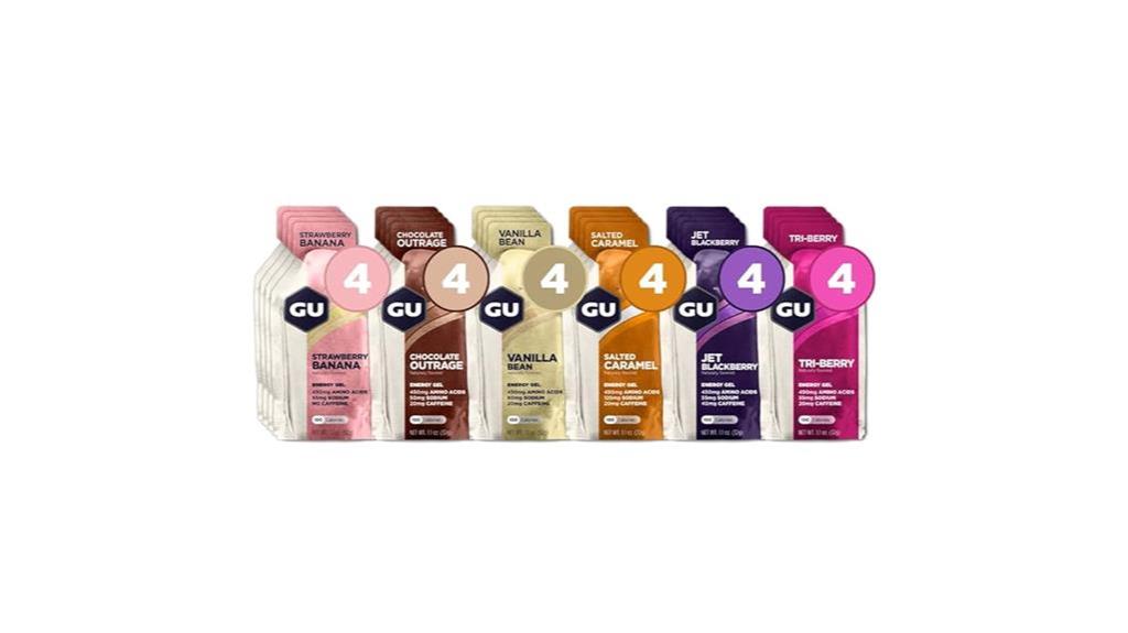 assorted flavors energy gel