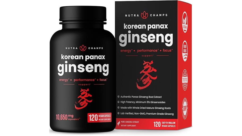 nutrachamps ginseng capsules supplement