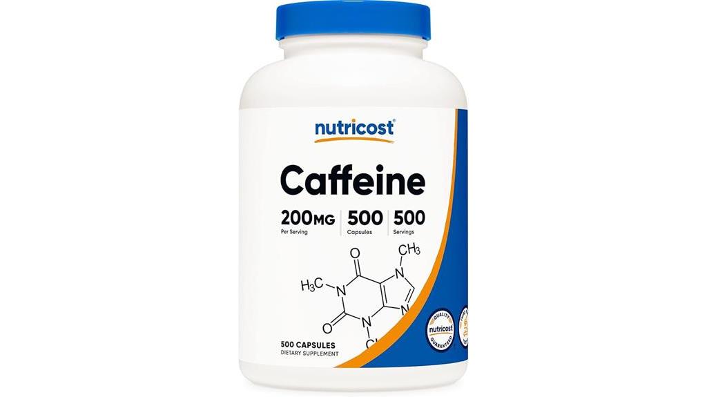 nutricost 200mg caffeine capsules