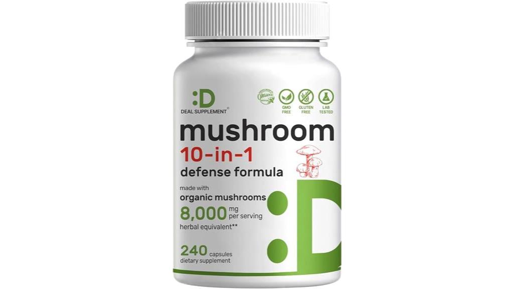 organic mushroom supplement capsules