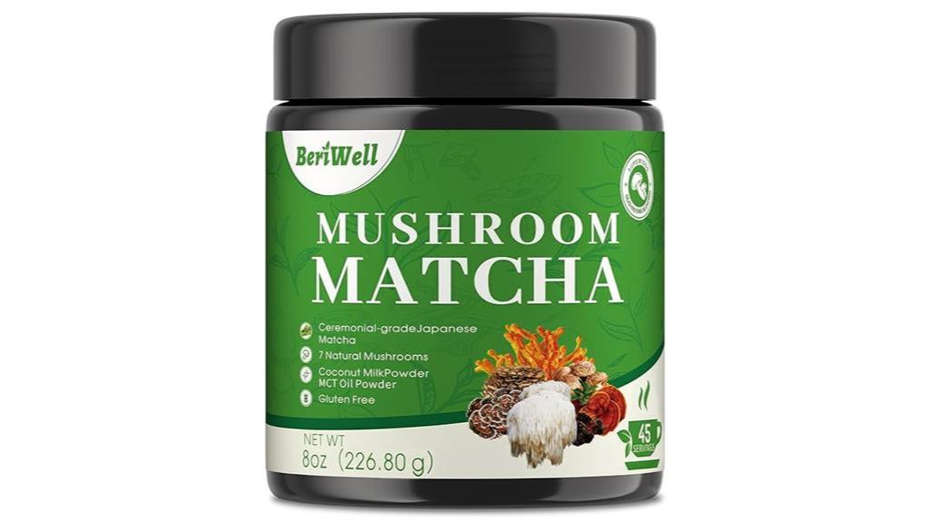 superfood mushroom matcha powder