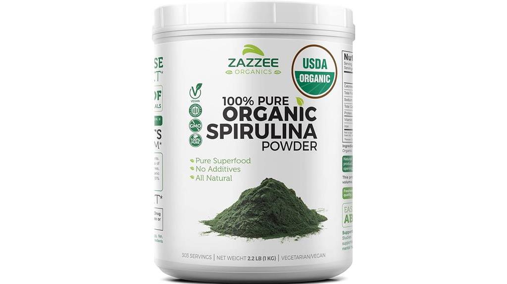 zazzee organic spirulina powder